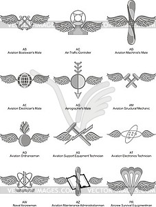 U.S. Navy Aviation ratings - vector clipart