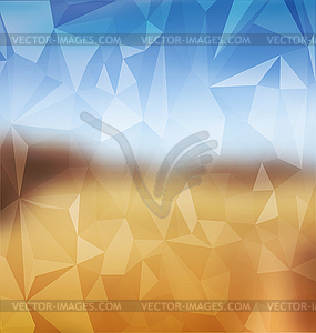 Blurred yellow and blue with polygonal mosaic - vector clip art