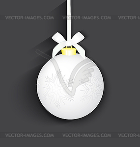 Christmas silver ball - vector image