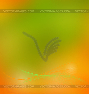 Smooth mesh wave orange and green - vector clipart