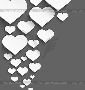 White heart border - vector clipart