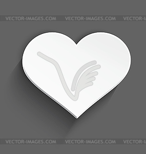 White heart - vector image