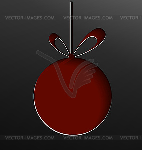 Christmas ball cut of paper - vector clip art