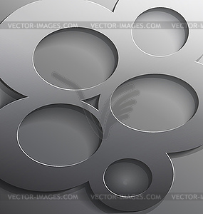 Round 3d steel frame cut - vector clipart