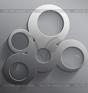 Round 3d steel frame - vector image