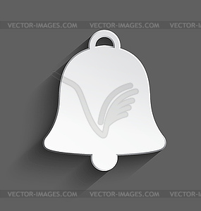 White 3d Christmas bell - vector image