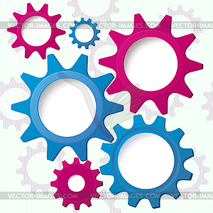 Cog wheels textured background - vector image