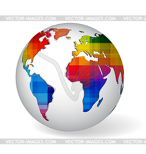 Rainbow colored glob icon - vector image