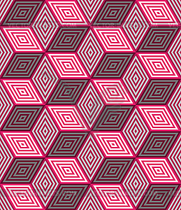 3d розовые кубы с орнаментом бесшовные - векторизованное изображение