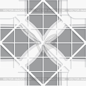 Seamless white diagonal square layered on gray - vector image