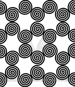 Spiral black and white seamless background - vector image