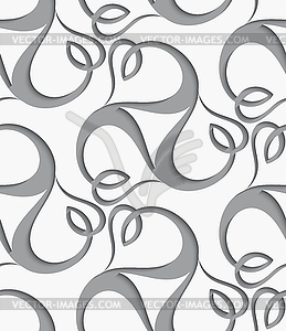 White hearts seamless cut out of paper - vector image