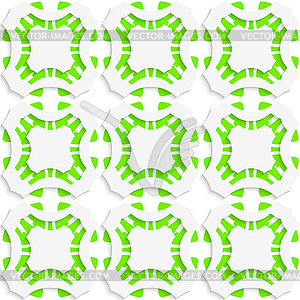 Geometric ornament with green seamless - vector clipart