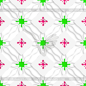 Wavy lines with pink and green seamless - vector image