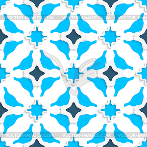 Wavy squares with light and dark blue seamless - vector image