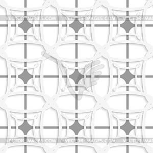 Белый геометрический орнамент с серой чистой бесшовных - векторное изображение клипарта
