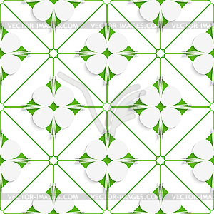 Diagonal clove leaves on green pattern - vector clip art