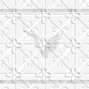 White flowers in and out pattern - vector image