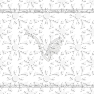 Simple geometrical white repainting flowers seamless - vector clipart / vector image