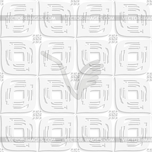 White big leaves perforated and rectangles seamless - vector image
