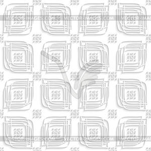 White linear leaves and rounded rectangle groups - vector clipart