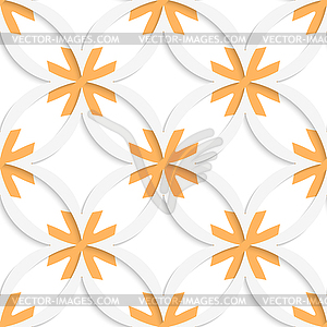 White vertical pointy squares with orange layering - vector clipart