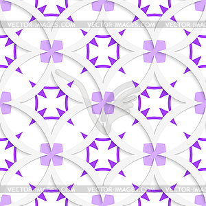 White vertical pointy squares with purple layering - vector image