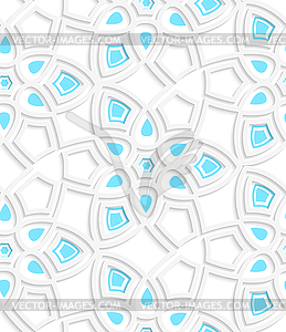 White geometrical floristic net blue inside - royalty-free vector image