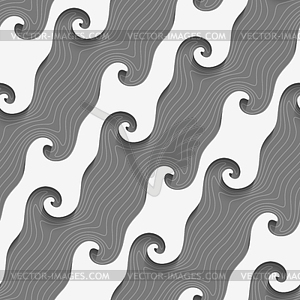 White curved diagonal lines on textured gray - vector image