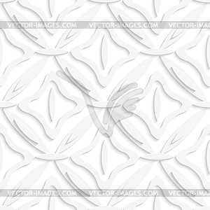 White ovals layered and squares seamless pattern - vector image