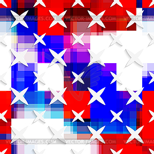 White small and big stars on flag colored layer - vector clipart