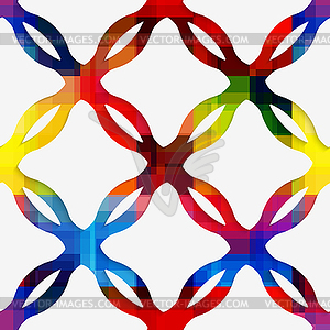 White small ovals and big squares on rainbow layer - vector image