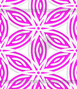 White and pink geometrical flowers seamless pattern - vector image