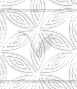 White geometrical flower like shapes seamless - vector clip art