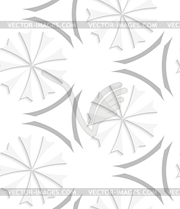 White geometrical flowers and gray elements seamles - royalty-free vector image