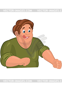 Cartoon man torso in green with tongue - vector clipart