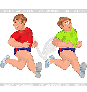 Happy cartoon man running with smile - vector EPS clipart