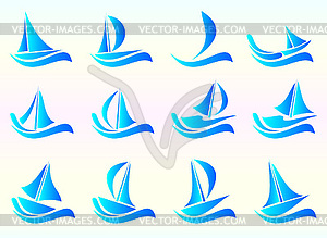 Yacht icon set - vector clipart