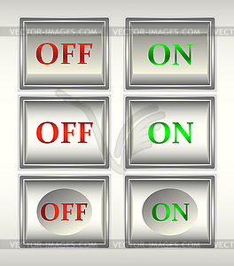 Button, start, stop - vector clipart