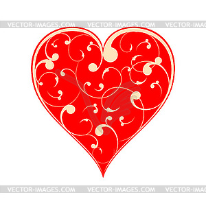 Heart with patterns - vector clipart