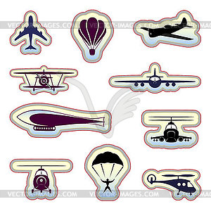 Airplane icons. Airport symbols - vector image
