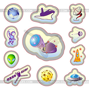 Space icons - vector clipart