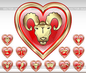 Signs of the zodiac - vector clipart / vector image