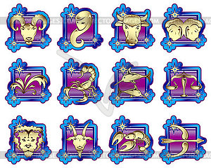 Set of zodiac signs - vector image