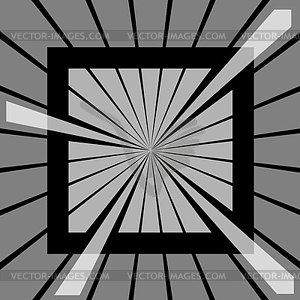 Background with radial beams - vector image