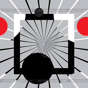 Background with radial beams - vector clipart