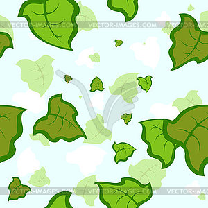 Seamless background with falling leaves - vector EPS clipart