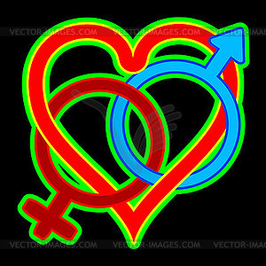 Vector background venus mars male and female symbol - vector clipart