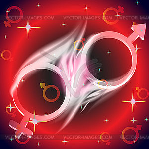 Vector background: venus mars male and female symbol - vector clip art