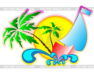 Background : on vacation at sea - vector clipart